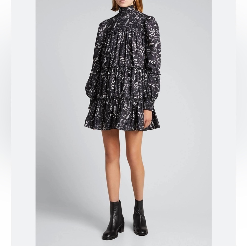 New! Cinq a Sept SZ 4, Love note Rika dress in black/ivory.